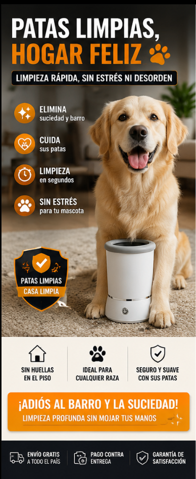 🐾 Limpiador de Patas para Perros | Limpieza Rápida y Sin Barro